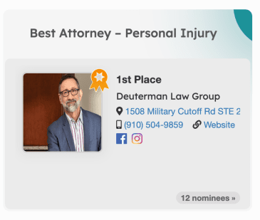 Deuterman Law Group Recognized as Best Law Firm (Winston-Salem) and Best Personal Injury Attorney (Wilmington) image